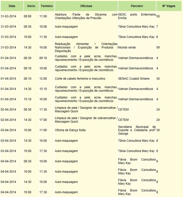 Programa&ccedil;&atilde;o qualidade de vida
