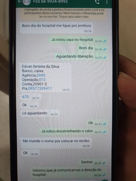 Prefeitura de Cuiabá  HMC e Hospital São Benedito fazem alerta sobre  golpistas pedindo dinheiro às famílias de pacientes